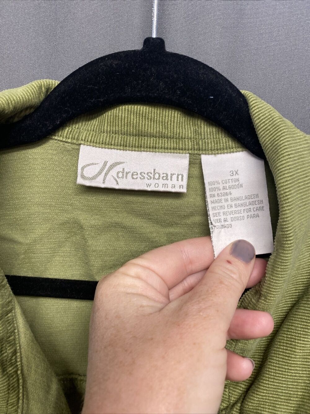 Dressbarn Corduroy Shacket Green 3x (b28)